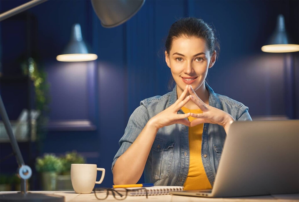 woman working on a laptop
